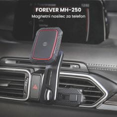 Forever MH-250 magnetni auto držač za telefon, okretan 360°, 2 magneta, crna