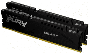 Kingston Fury Beast memorija RAM, 32GB Kit (2x16GB), DDR5-5600, DIMM, PC5-44800, CL40, 1.25V (KF556C40BBK2-32)