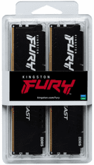 Kingston Fury Beast memorija RAM, 32GB Kit (2x16GB), DDR5-5600, DIMM, PC5-44800, CL40, 1.25V (KF556C40BBK2-32)
