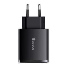 BASEUS Compact punjač 2x USB / 1x USB-C 3A 30W PD QC, crno