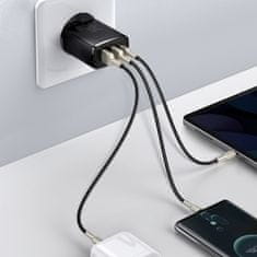 BASEUS Compact punjač 2x USB / 1x USB-C 3A 30W PD QC, crno
