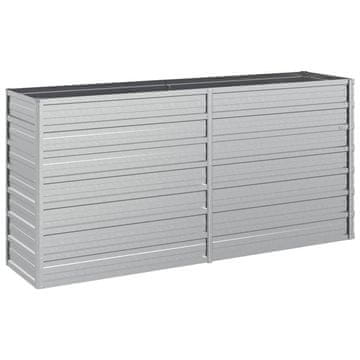 Vidaxl Povišena vrtna gredica 160 x 40 x 77 cm pocinčani čelik srebrna