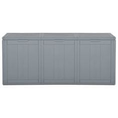 Vidaxl Vrtna kutija za pohranu 270 L siva PP drveni izgled