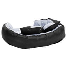 Vidaxl Dvostrani perivi jastuk za pse sivo-crni 85 x 70 x 20 cm