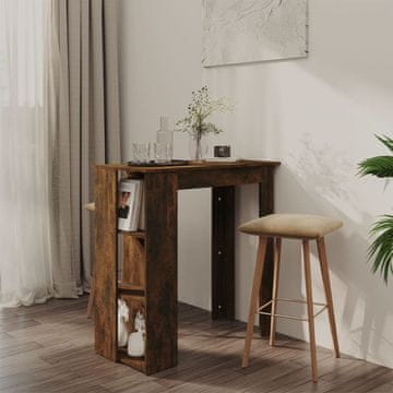 Vidaxl Barski stol s policama dimljeni hrast 102x50x103,5 cm