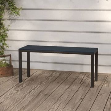 Vidaxl Vrtna klupa 110 cm Čelik i WPC Crna