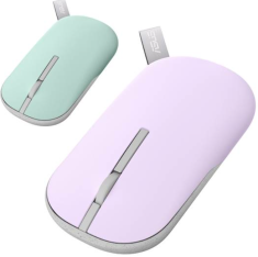 ASUS MD100 bežični miš, tihi, Bluetooth® 5.0, RF 2.4GHz, Lilac Mist Purple i Brave Green (90XB07A0-BMU010)