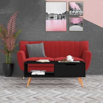 Vidaxl Klub stolić, crni, 100x49,5x43 cm, materijal na bazi drva