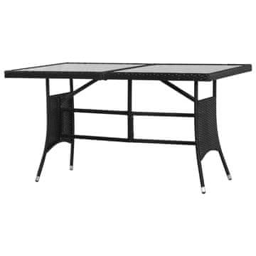 Vidaxl Vrtni stol, crni, 140x80x74 cm, poli ratan