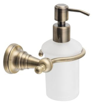 SAPHO DIAMOND Dozator sapuna, 200ml, mliječno staklo, brončani retro dizajn