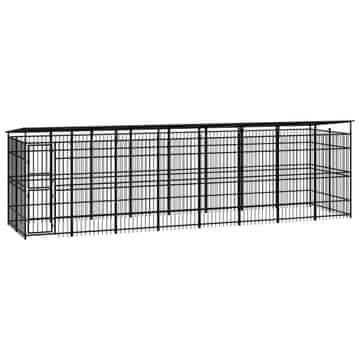 Vidaxl Vanjski kavez za pse s krovom čelični 14,75 m²