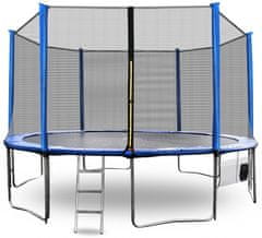 Aga Sport Pro Trampolin 400 cm Plava + zaštitna mreža + ljestve + džep za obuću
