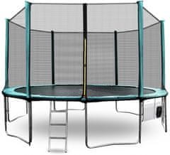 Aga SPORT PRO Trampolin 430 cm Tamno zelena + zaštitna mreža + ljestve + džep za obuću