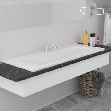 Vidaxl Ugradbeni umivaonik 101 x 39,5 x 18,5 cm Keramički Bijeli