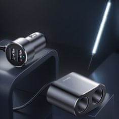 BASEUS Dual auto punjač 2x USB 3.1A 17W + 2x utičnica za upaljač 80W, crno
