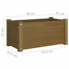 Vidaxl Vrtne sadilice 2 kom boja meda 60 x 31 x 31 cm masivna borovina