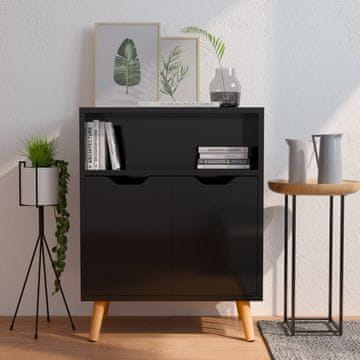Vidaxl Ormarić sjajno crni 60x30x72 cm Materijal na bazi drva