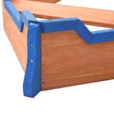 Vidaxl Pješčanik u obliku gusarskog broda od jelovine 190x94,5x101 cm