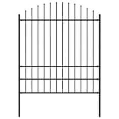 Vidaxl Vrtna ograda s vrhom koplja Čelik 181x200 cm Crna