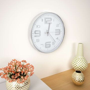 Vidaxl Zidni sat, 30 cm, srebrni
