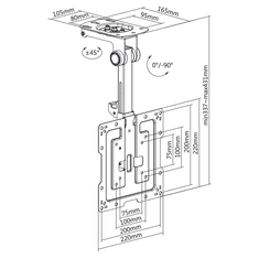 Gembird Stropni nosač za TV Gembird CM-43ST-01 19" - 43"
