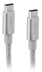 SBS kabel USB-C na USB-C, 5A, 1,8 m, sivi