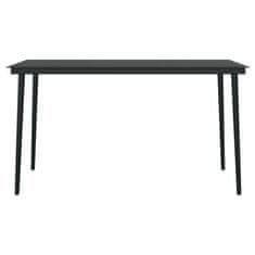 Vidaxl 7-dijelni vrtni blagovaonski set s jastucima crni