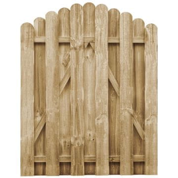 Vidaxl Vrata s lukom, impregnirani borov drvo, 100 x 125