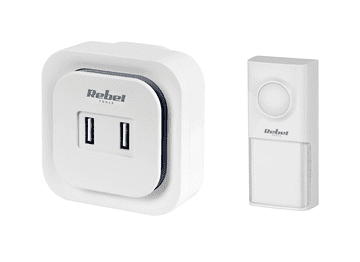 Rebel Bell Wireless Rebel 220V, 36 melodija, 2xUSB (2A), 150m, IP55, 25-85db, bijelo