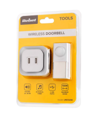 Rebel Bell Wireless Rebel 220V, 36 melodija, 2xUSB (2A), 150m, IP55, 25-85db, bijelo