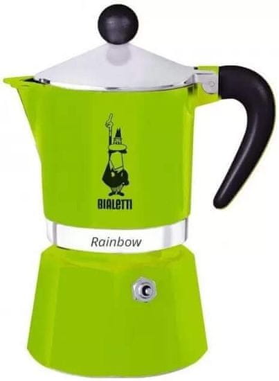 Bialetti Moka kuhalo s dugom, 3 šalice, zelene boje