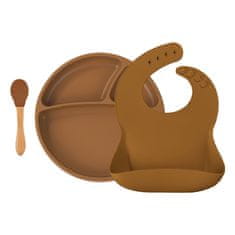 Minikoioi BLW II silikonski set za hranjenje, Woody Brown