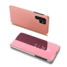 MG Clear View preklopna maska za Samsung Galaxy S22 Ultra, ružičasta