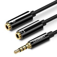 Ugreen AV141 adapter 3.5mm mini jack M/F 20cm, crno