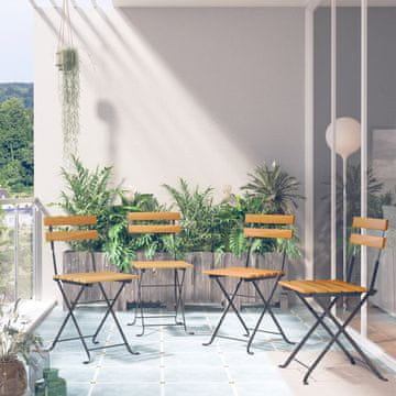 Vidaxl Sklopive bistro stolice, set od 4, masivno drvo akacije