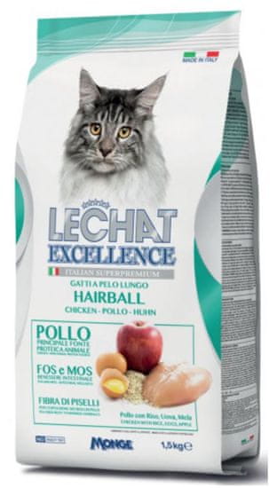 LECHAT EXCELLENCE Hairball briketi za mačke protiv kuglica dlake, s piletinom, 1,5 kg