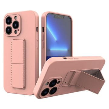 MG Kickomtand silikonska maska za iPhone 13, ružičasta
