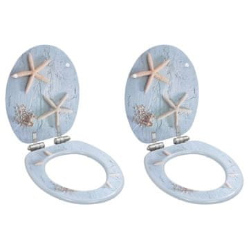 Vidaxl Toaletna daska s mekim zatvaranjem 2 kom MDF uzorak zvjezdača