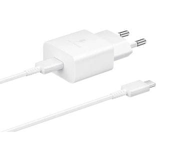 Samsung EP-T1510XWEGEU punjač i podatkovni kabel za brzo punjenje USB-C na USB-C, 15 W, bijeli