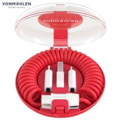 Vonmählen Vonmählen Allroundo C univerzalni 6u1 kabel za punjenje, USB-C / USB-A / Micro-USB / Lightning, brzo punjenje, 75 cm, crveni