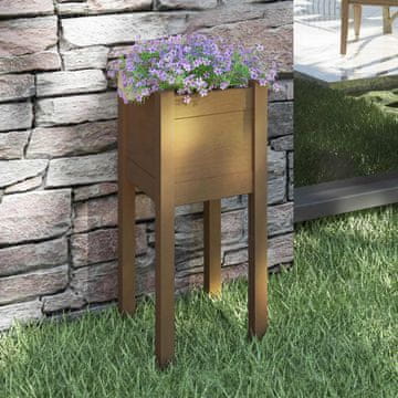 Vidaxl Vrtna žardinjera boje meda 31x31x70 cm masivni borov drvo