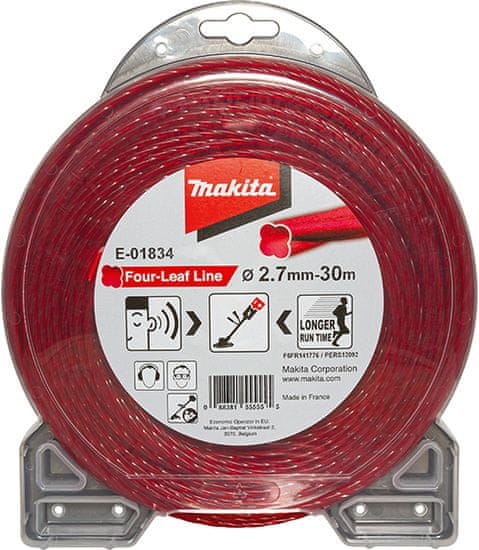 Makita E-01834 najlonska nit, djetelina, crvena, 2,7 mm / 30 m