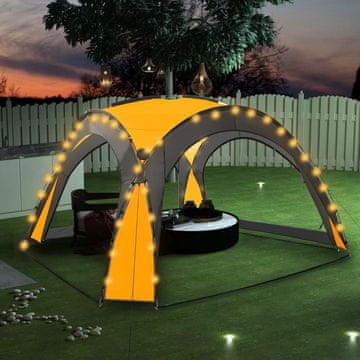 Vidaxl Šator za zabave s LED rasvjetom i 4 strane 3,6x3,6x2,3 m žuti