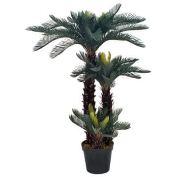 Vidaxl Umjetno cikadovo drvo s posudom, zeleno, 125 cm