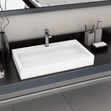 Vidaxl Umivaonik, 80x46x11 cm, Mineralni/mramorni kompozit, Bijeli