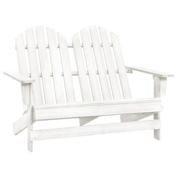Vidaxl Vrtna stolica Adirondack s 2 sjedala, jela, bijela