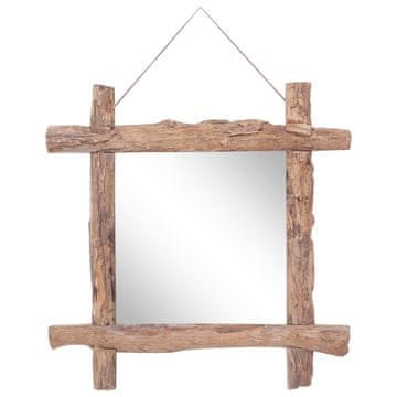 Vidaxl Ogledalo s okvirom od grede, prirodno, 70x70 cm, reciklirano drvo