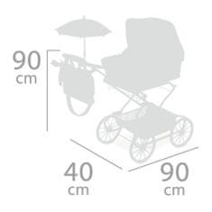 DeCuevas 82035 sklopiva kolica za lutke REBORN sa kišobranom i dodacima SKY 2020, 90 cm