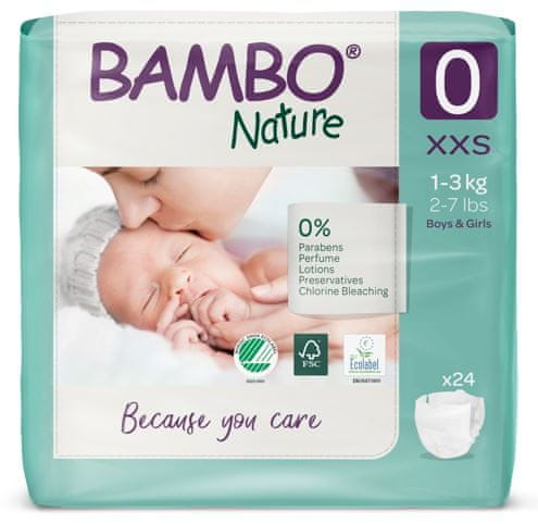 Bambo Nature Dječje pelene hlače 0 Premature (1-3 kg), 24 komada