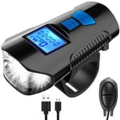 Verkgroup Set svjetiljki za bicikl na baterije sa brzinomjerom 4 u 1